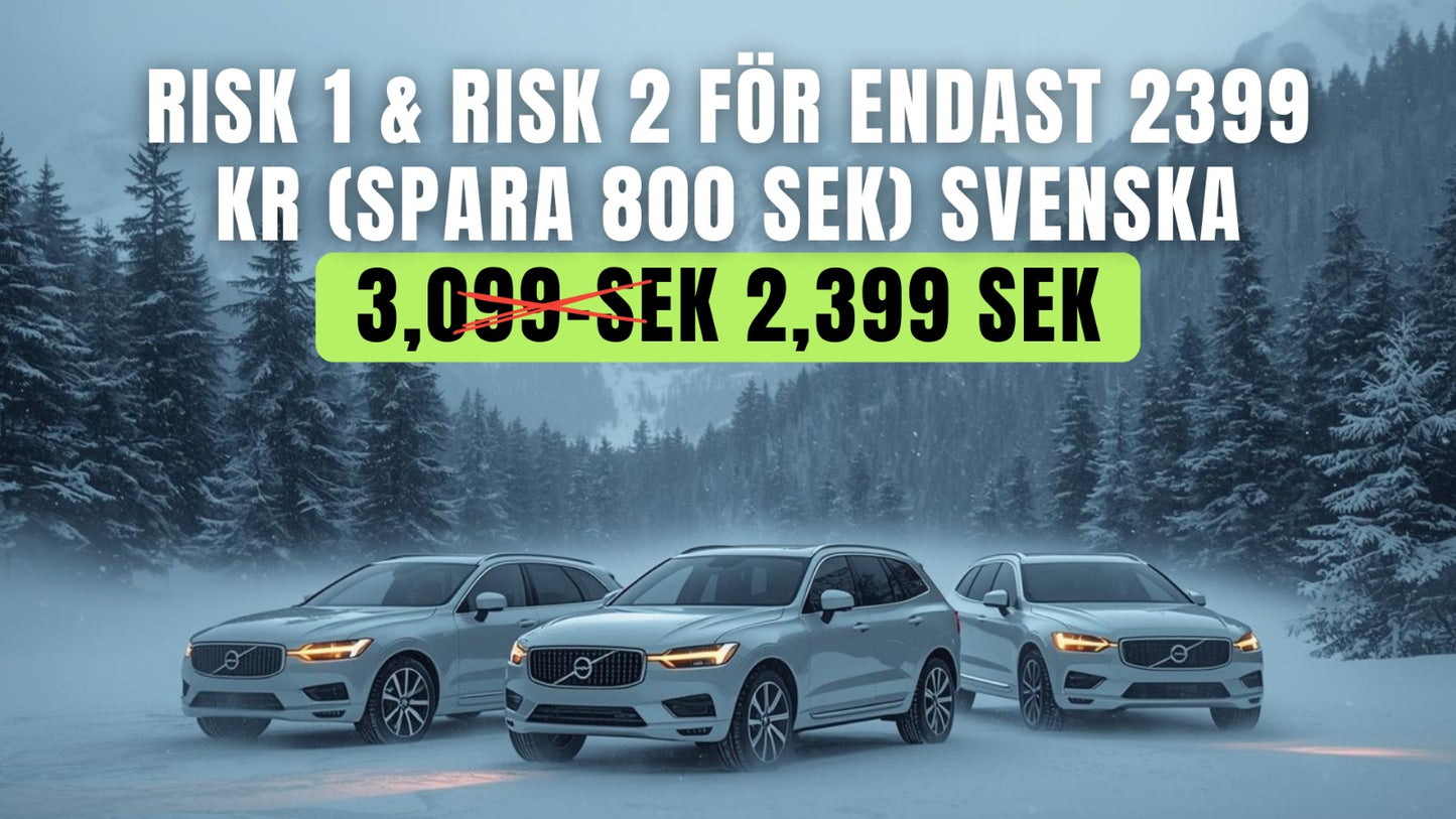 Risk 1 & Risk 2 för endast 2399 kr ( Spara 700 SEK) Svenska