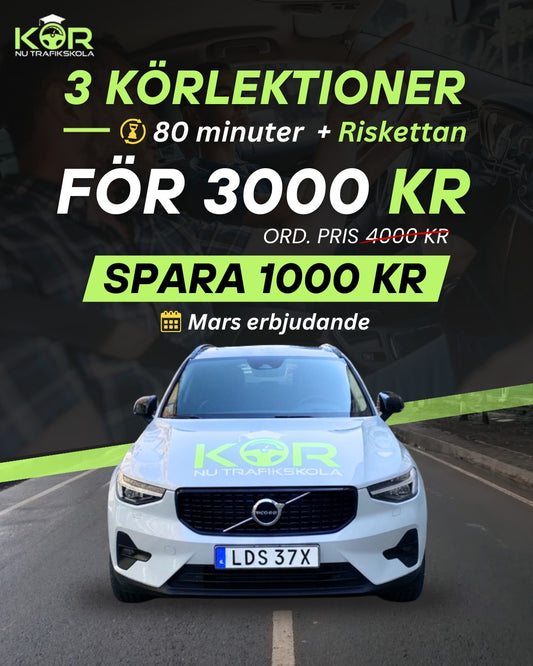 3 Körlektioner 80 min + Risk1